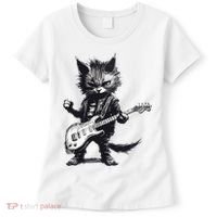 Rock And Roll Cat Guitar Women's T-Shirt thumb 0