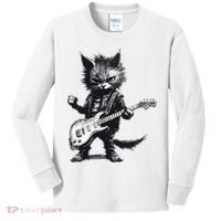 Rock And Roll Cat Guitar Kids Long Sleeve Shirt thumb 0