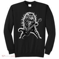 Rock And Roll Cat Playing Guitar Sweatshirt thumb 0