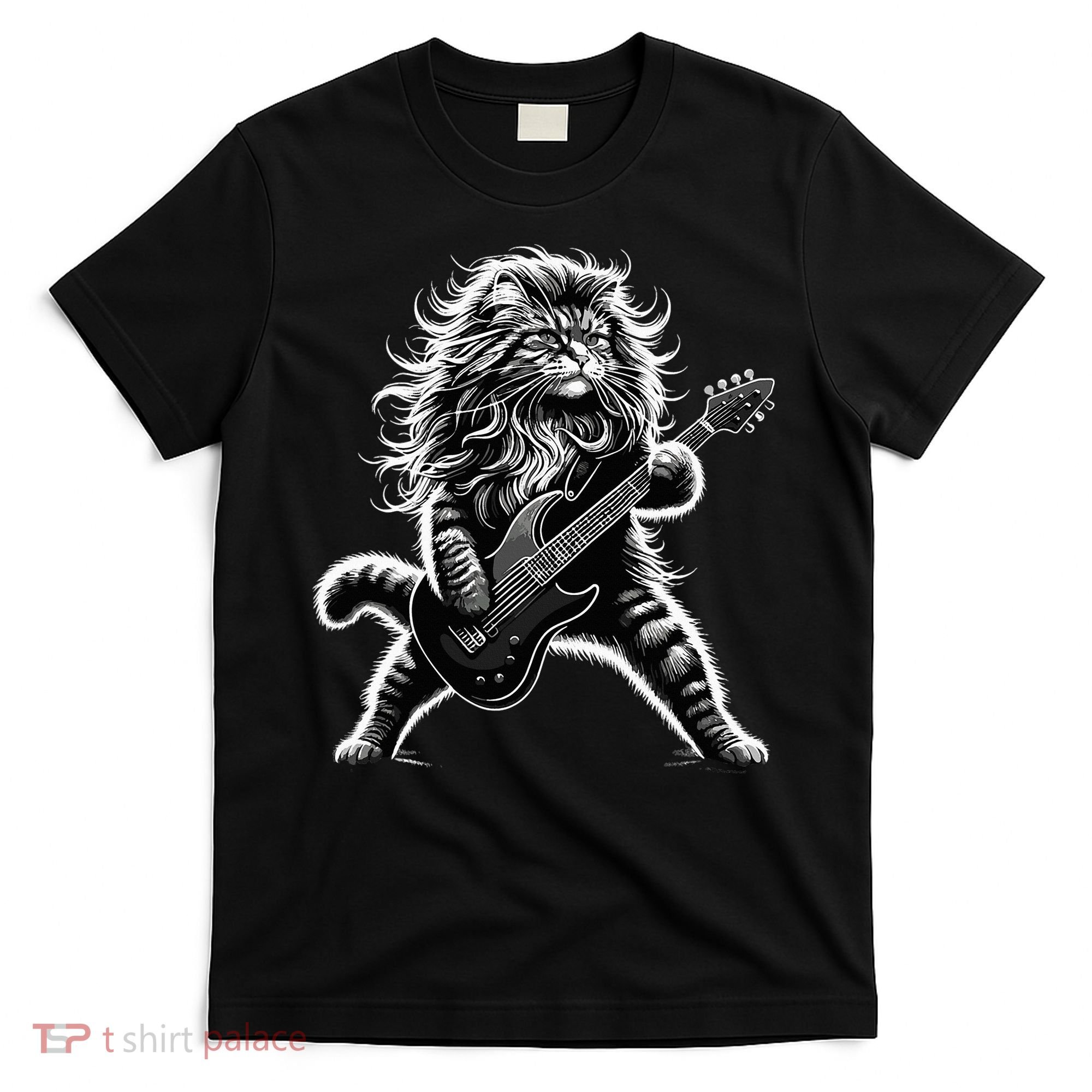 Rock And Roll Cat Playing Guitar T-Shirt
