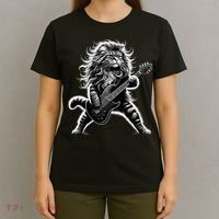 Rock And Roll Cat Playing Guitar T-Shirt thumb 4