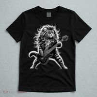Rock And Roll Cat Playing Guitar T-Shirt thumb 5