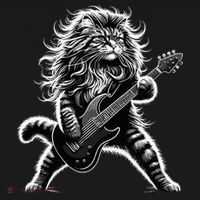 Rock And Roll Cat Playing Guitar Backpack thumb 2