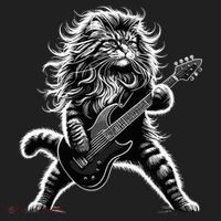 Rock And Roll Cat Playing Guitar Beanie thumb 2