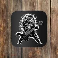 Rock And Roll Cat Playing Guitar Coaster thumb 0
