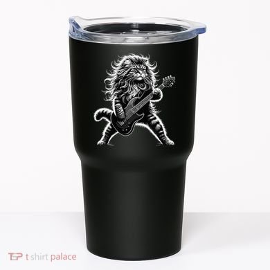 Rock And Roll Cat Playing Guitar Tumbler