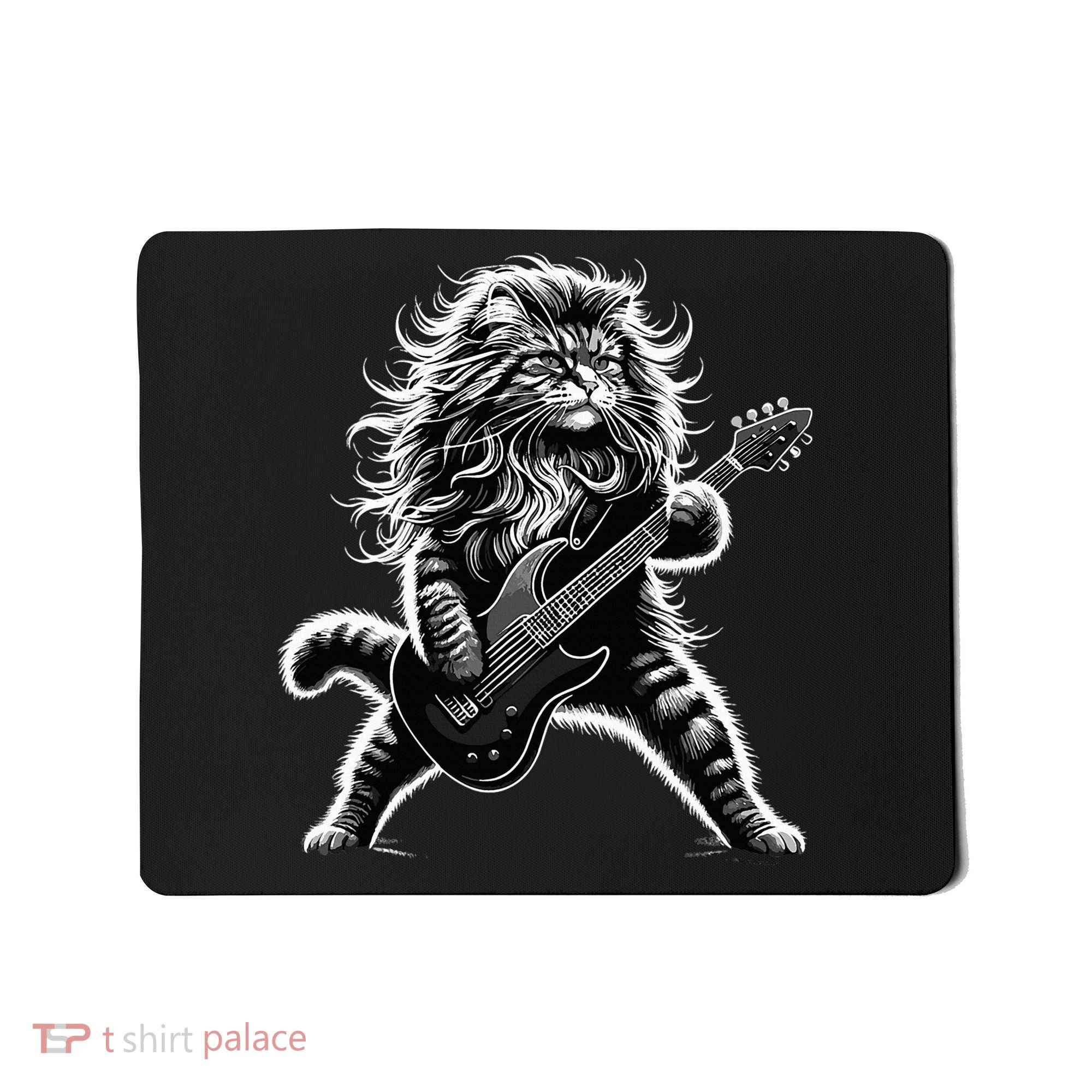 Rock And Roll Cat Playing Guitar Mousepad