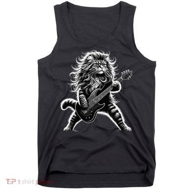 Rock And Roll Cat Playing Guitar Tank Top