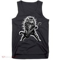 Rock And Roll Cat Playing Guitar Tank Top thumb 0