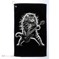 Rock And Roll Cat Playing Guitar Golf Towel thumb 0
