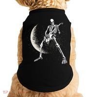 Rock And Roll Skeleton Moon Guitar Doggie Tank thumb 0