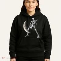 Rock And Roll Skeleton Moon Guitar Hoodie thumb 5
