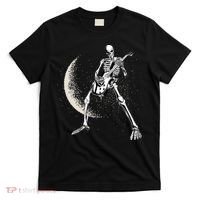Rock And Roll Skeleton Moon Guitar T-Shirt thumb 0