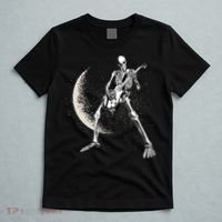 Rock And Roll Skeleton Moon Guitar T-Shirt thumb 5