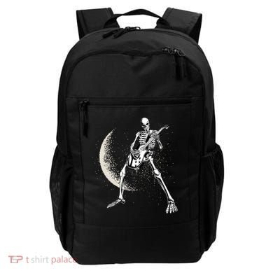 Rock And Roll Skeleton Moon Guitar Backpack