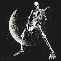 Rock And Roll Skeleton Moon Guitar Backpack thumb 2