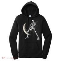 Rock And Roll Skeleton Moon Guitar Women's Hoodie thumb 0