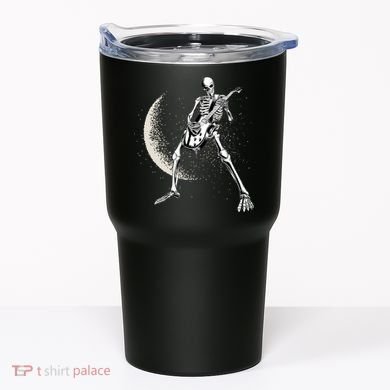 Rock And Roll Skeleton Moon Guitar Tumbler