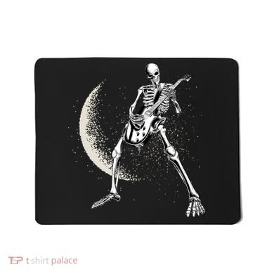 Rock And Roll Skeleton Moon Guitar Mousepad