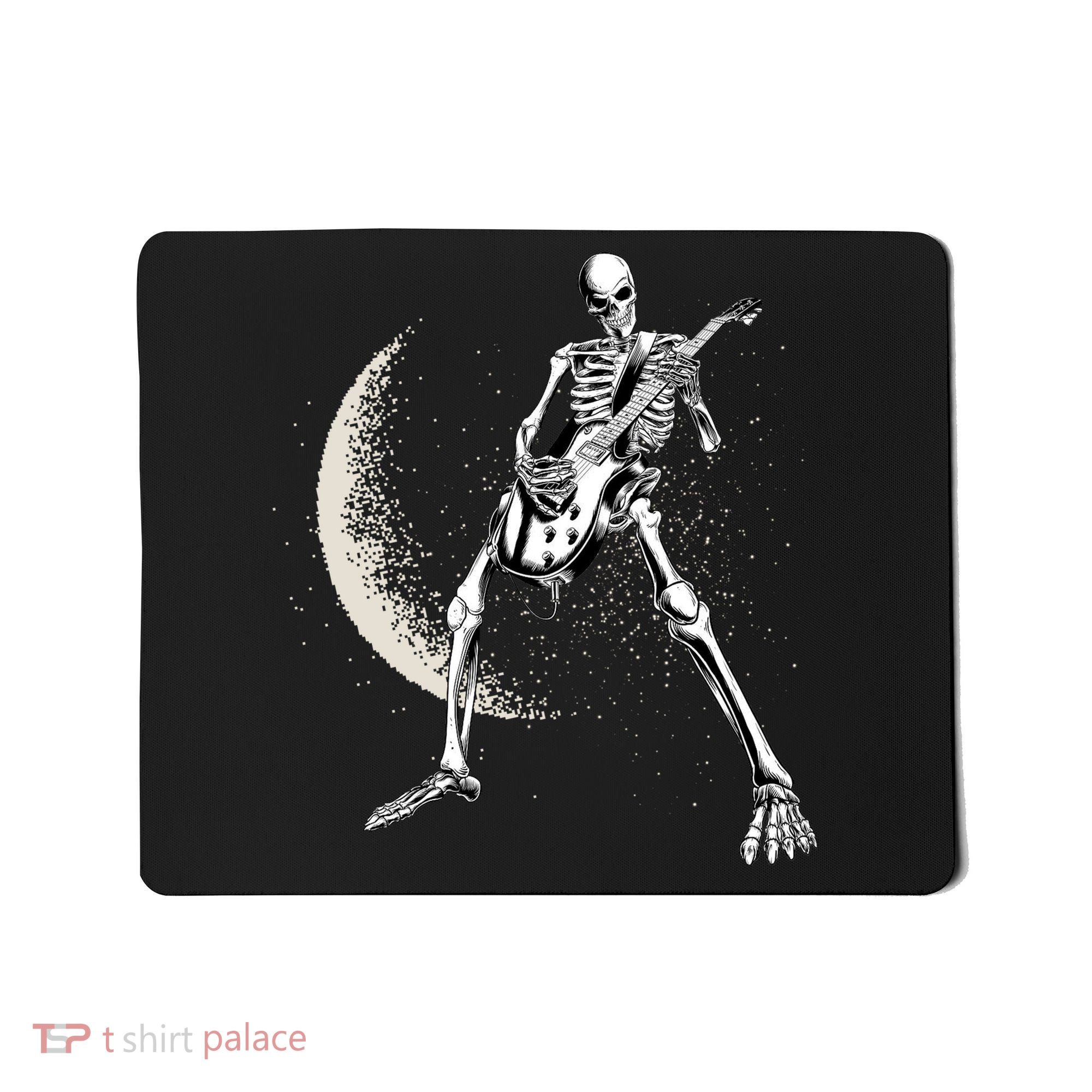 Rock And Roll Skeleton Moon Guitar Mousepad