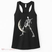 Rock And Roll Skeleton Moon Guitar Women's Tank Top thumb 0