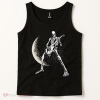 Rock And Roll Skeleton Moon Guitar Tank Top thumb 2