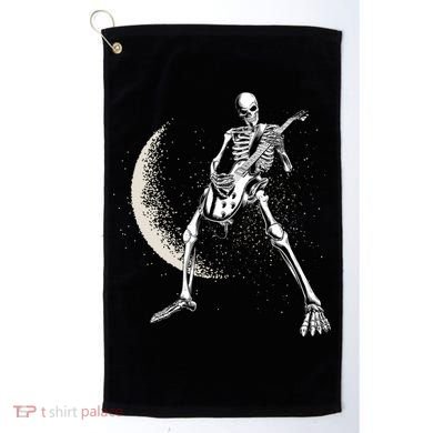 Rock And Roll Skeleton Moon Guitar Golf Towel