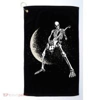 Rock And Roll Skeleton Moon Guitar Golf Towel thumb 0