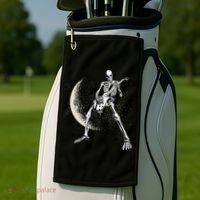 Rock And Roll Skeleton Moon Guitar Golf Towel thumb 2