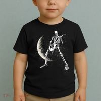 Rock And Roll Skeleton Moon Guitar Toddler T-Shirt thumb 2