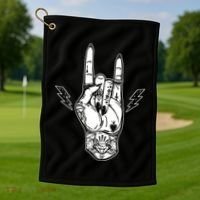 Rock And Roll Festival Art Tattoo Golf Towel thumb 1