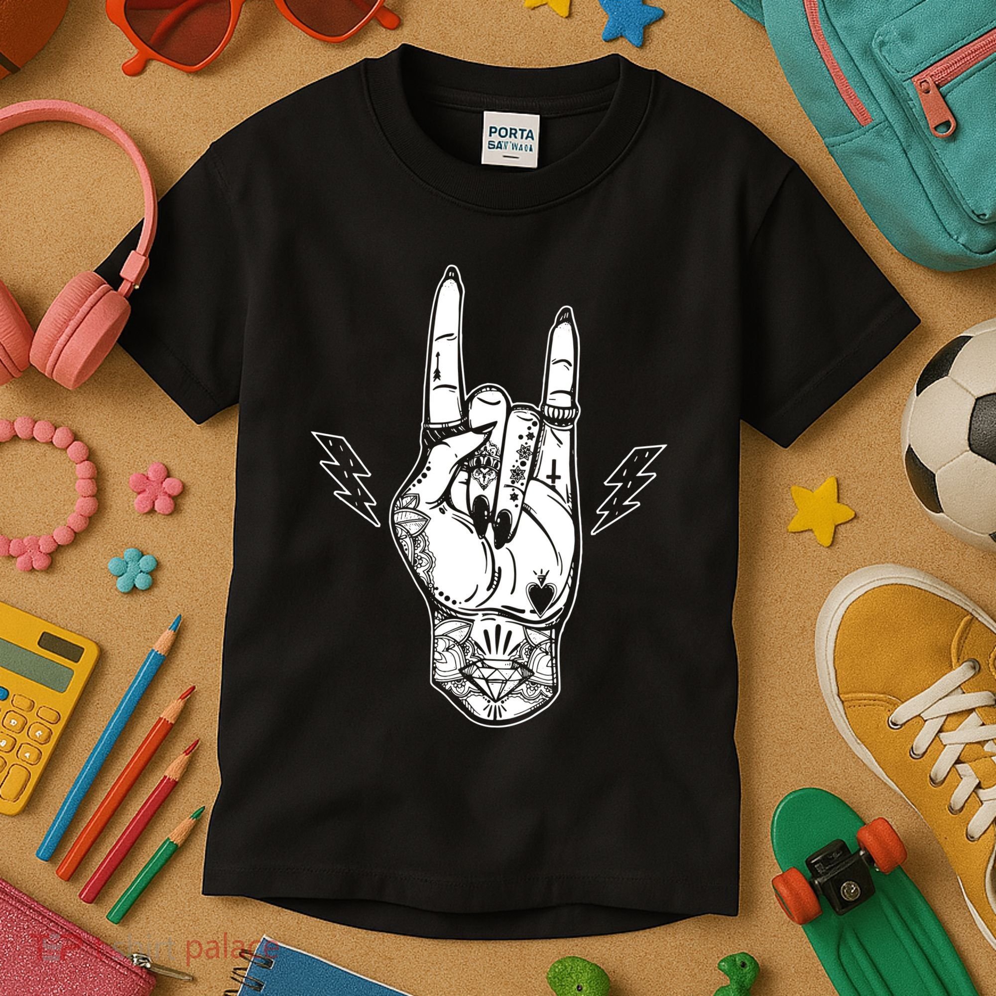 Rock And Roll Festival Art Tattoo Kids T-Shirt