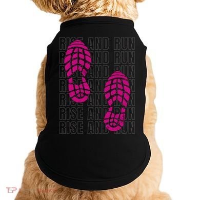 Rise And Run Pink Print Doggie Tank
