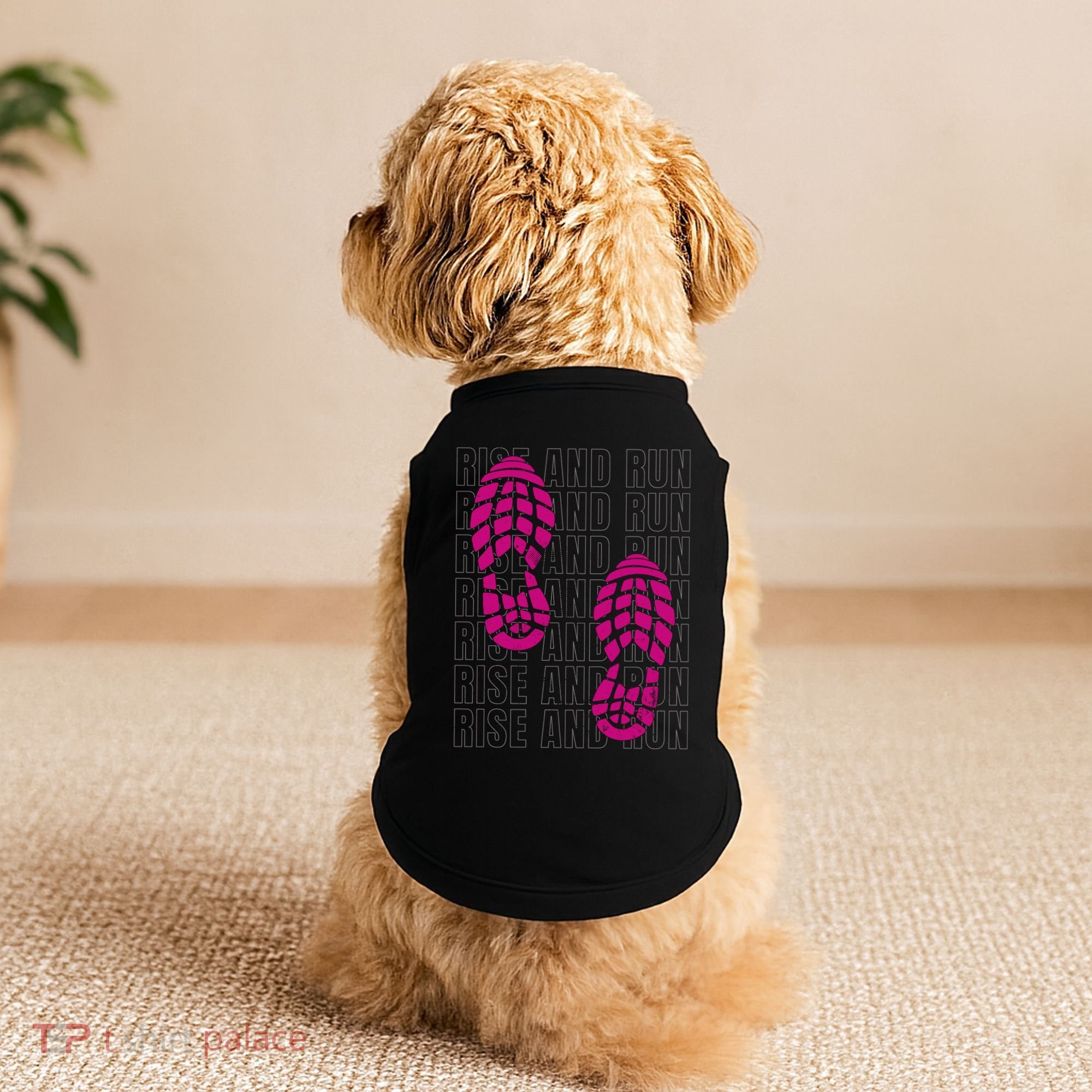 Rise And Run Pink Print Doggie Tank