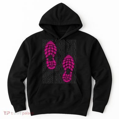 Rise And Run Pink Print Hoodie