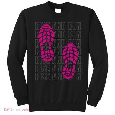Rise And Run Pink Print Sweatshirt