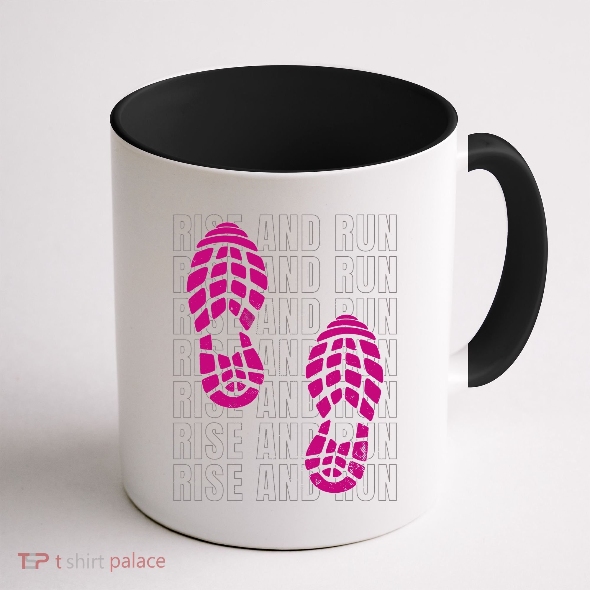 Rise And Run Pink Print Coffee Mug