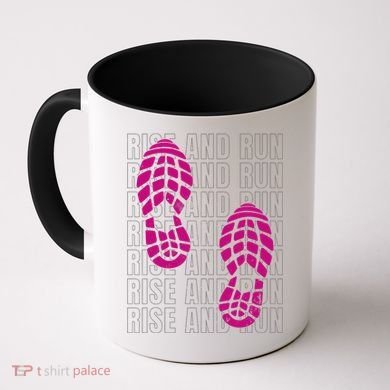 Rise And Run Pink Print Coffee Mug