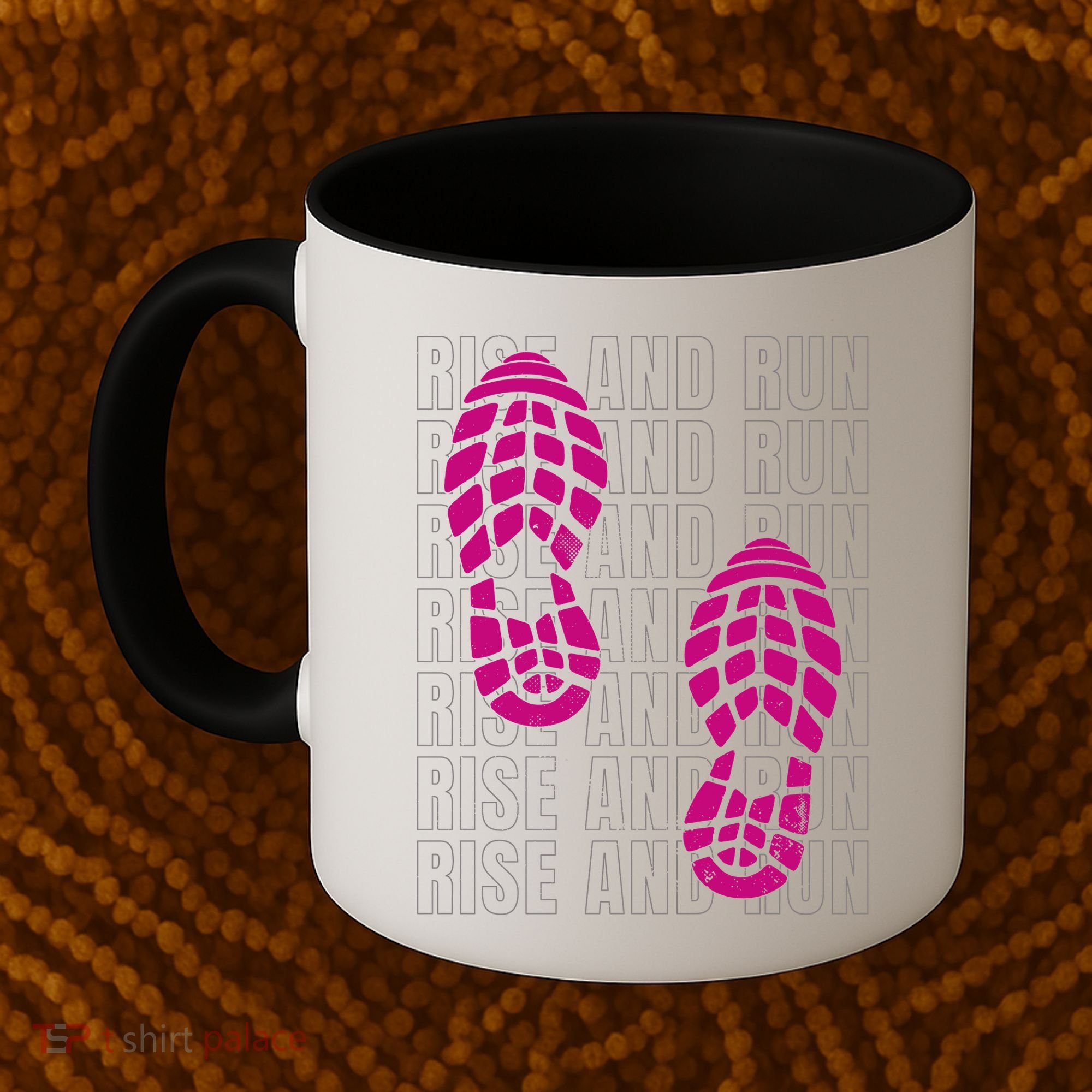 Rise And Run Pink Print Coffee Mug