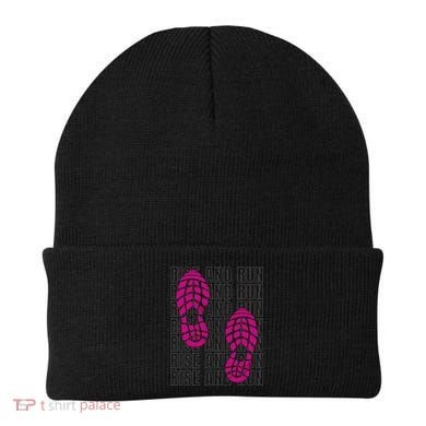 Rise And Run Pink Print Beanie