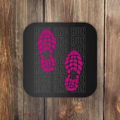 Rise And Run Pink Print Coaster