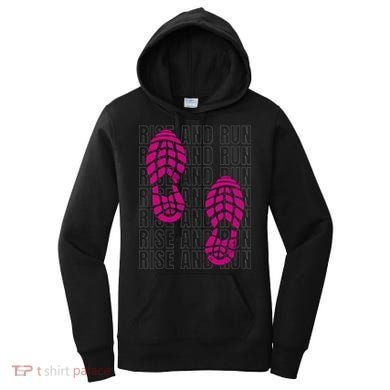 Rise And Run Pink Print Women's Hoodie