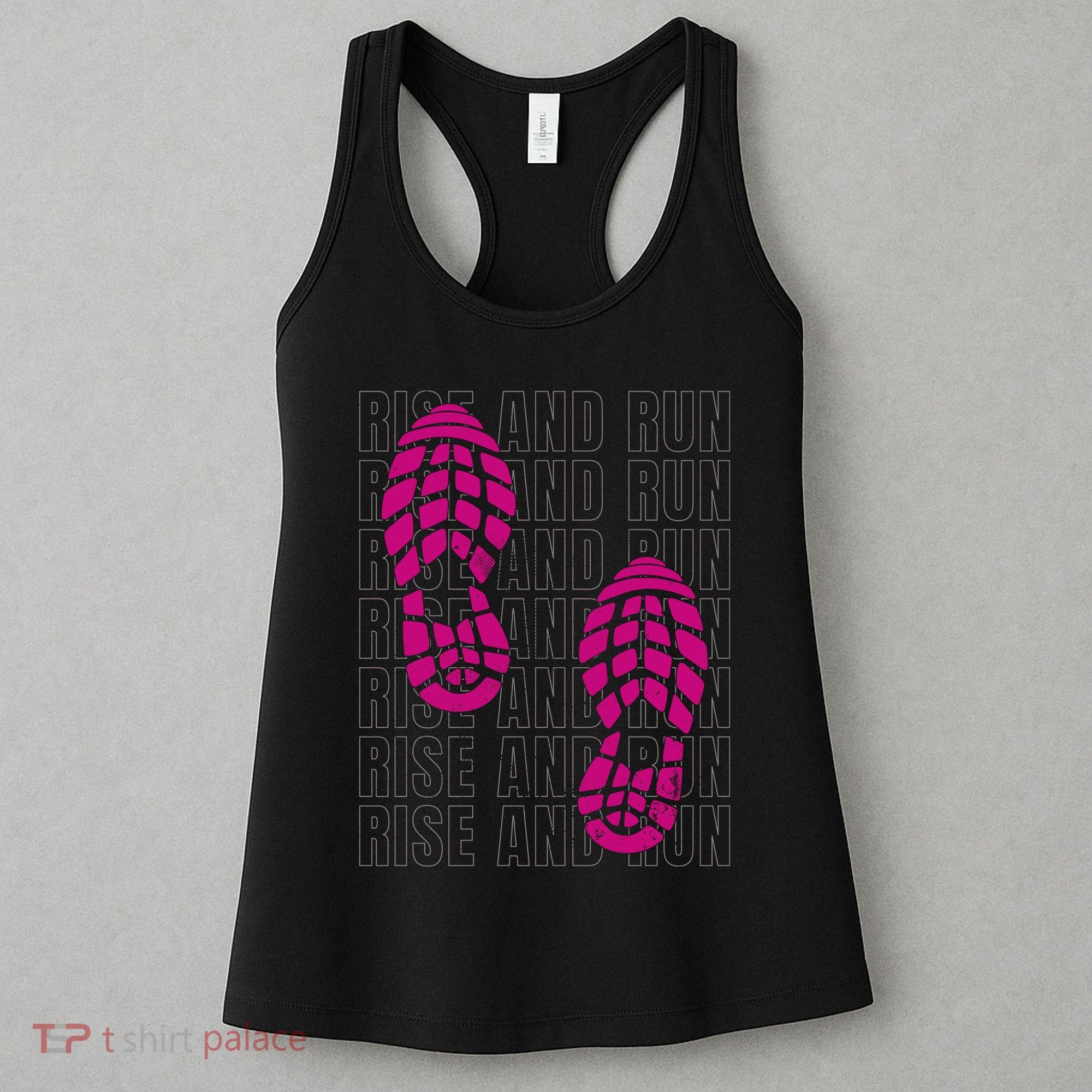Rise And Run Pink Print Women's Tank Top