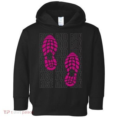 Rise And Run Pink Print Toddler Hoodie