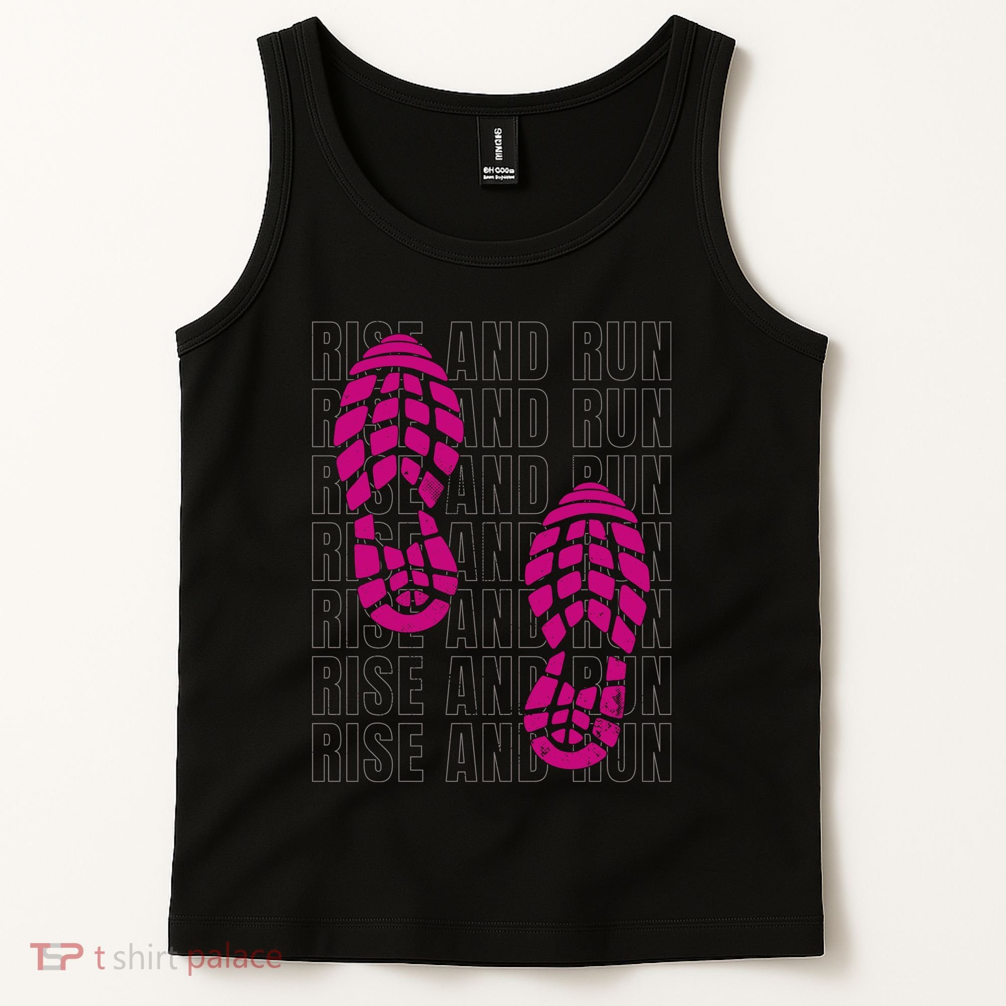 Rise And Run Pink Print Tank Top