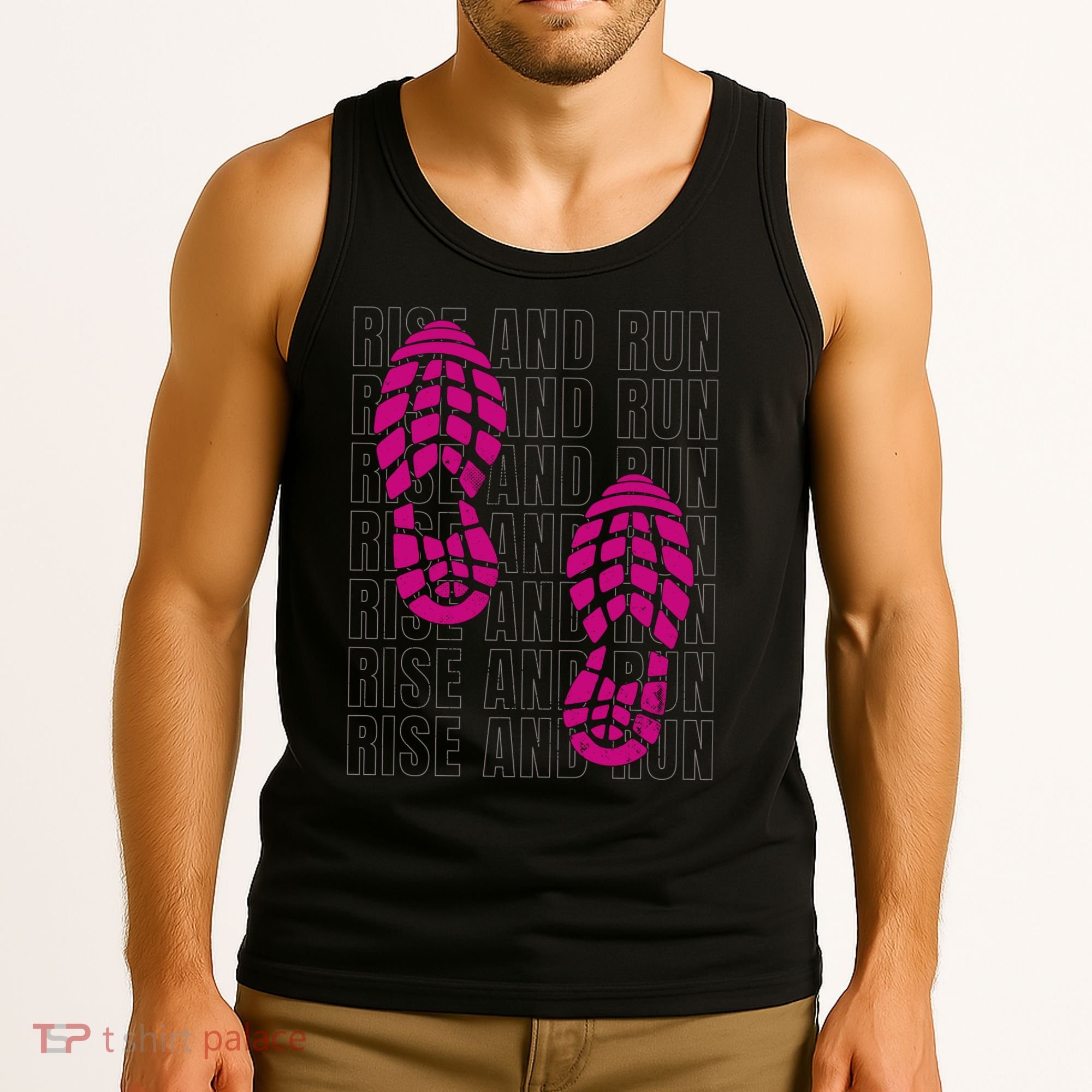 Rise And Run Pink Print Tank Top