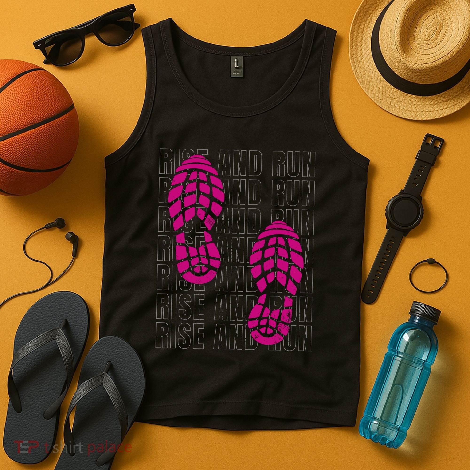 Rise And Run Pink Print Tank Top