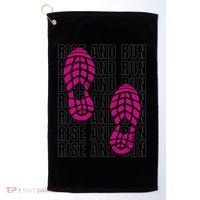 Rise And Run Pink Print Golf Towel thumb 0