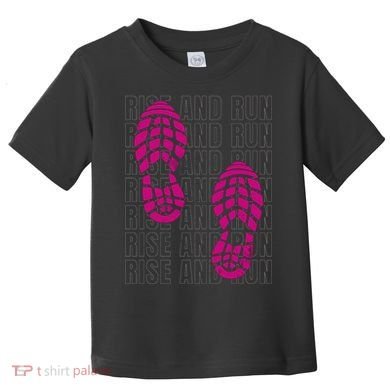 Rise And Run Pink Print Toddler T-Shirt