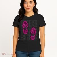 Rise And Run Pink Print Women's T-Shirt thumb 4